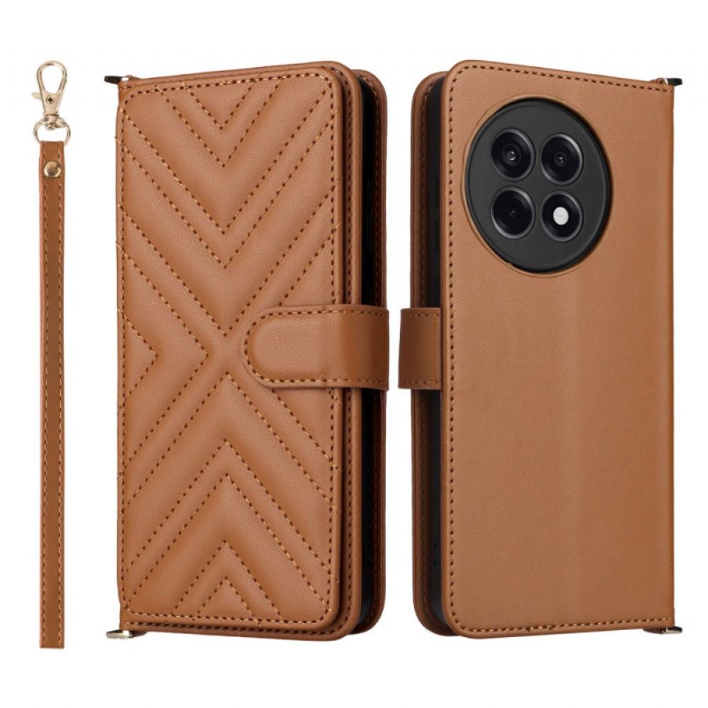 Kožený Kryt Oneplus 13r Stylová S Popruhem A Ramenním Popruhem