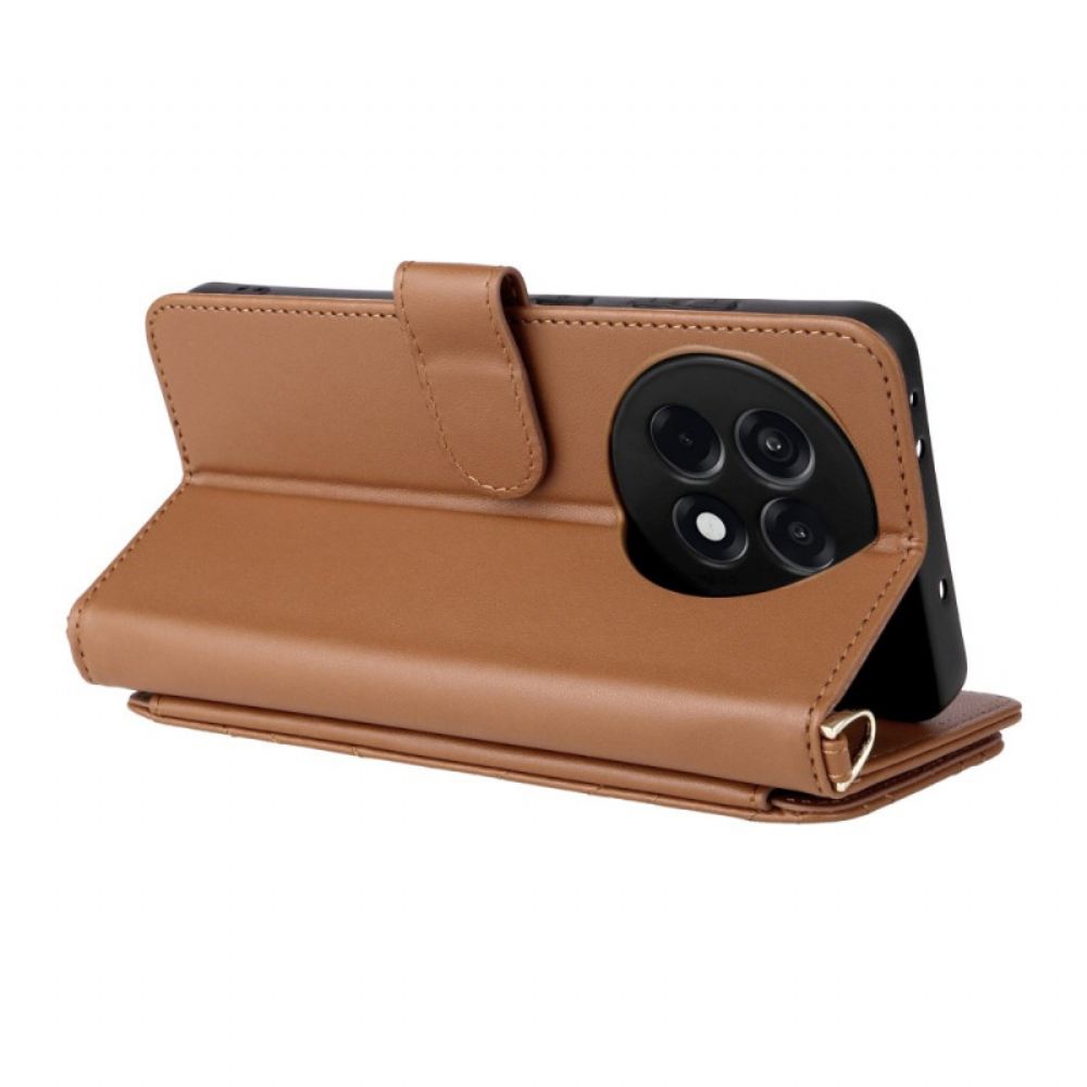 Kožený Kryt Oneplus 13r Stylová S Popruhem A Ramenním Popruhem