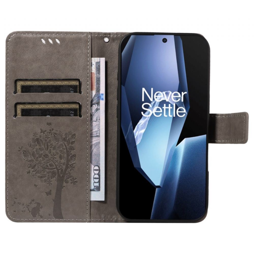 Peněženková Pouzdra Oneplus 13r Kryty Na Mobil Strom A Kočka