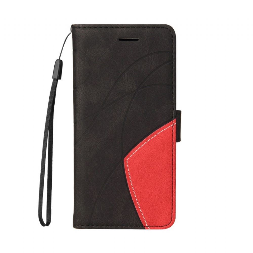 Flipové Pouzdro Na OnePlus Nord N10 Dvoubarevná Charakteristická Umělá Kůže