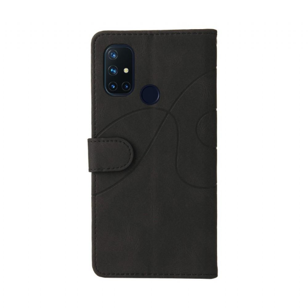 Flipové Pouzdro Na OnePlus Nord N10 Dvoubarevná Charakteristická Umělá Kůže