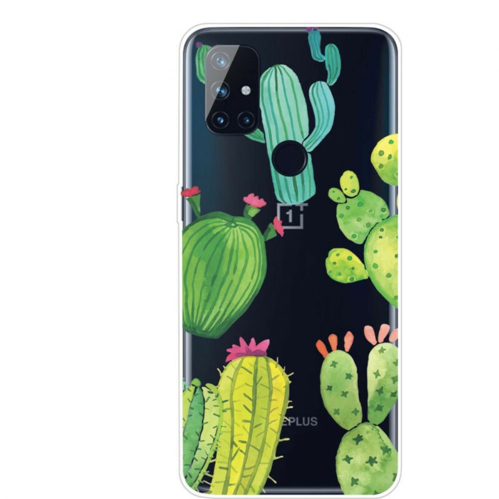 Kryt Na OnePlus Nord N10 Akvarelové Kaktusy