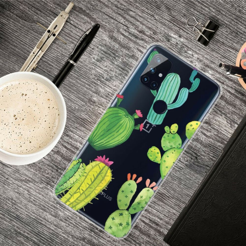 Kryt Na OnePlus Nord N10 Akvarelové Kaktusy