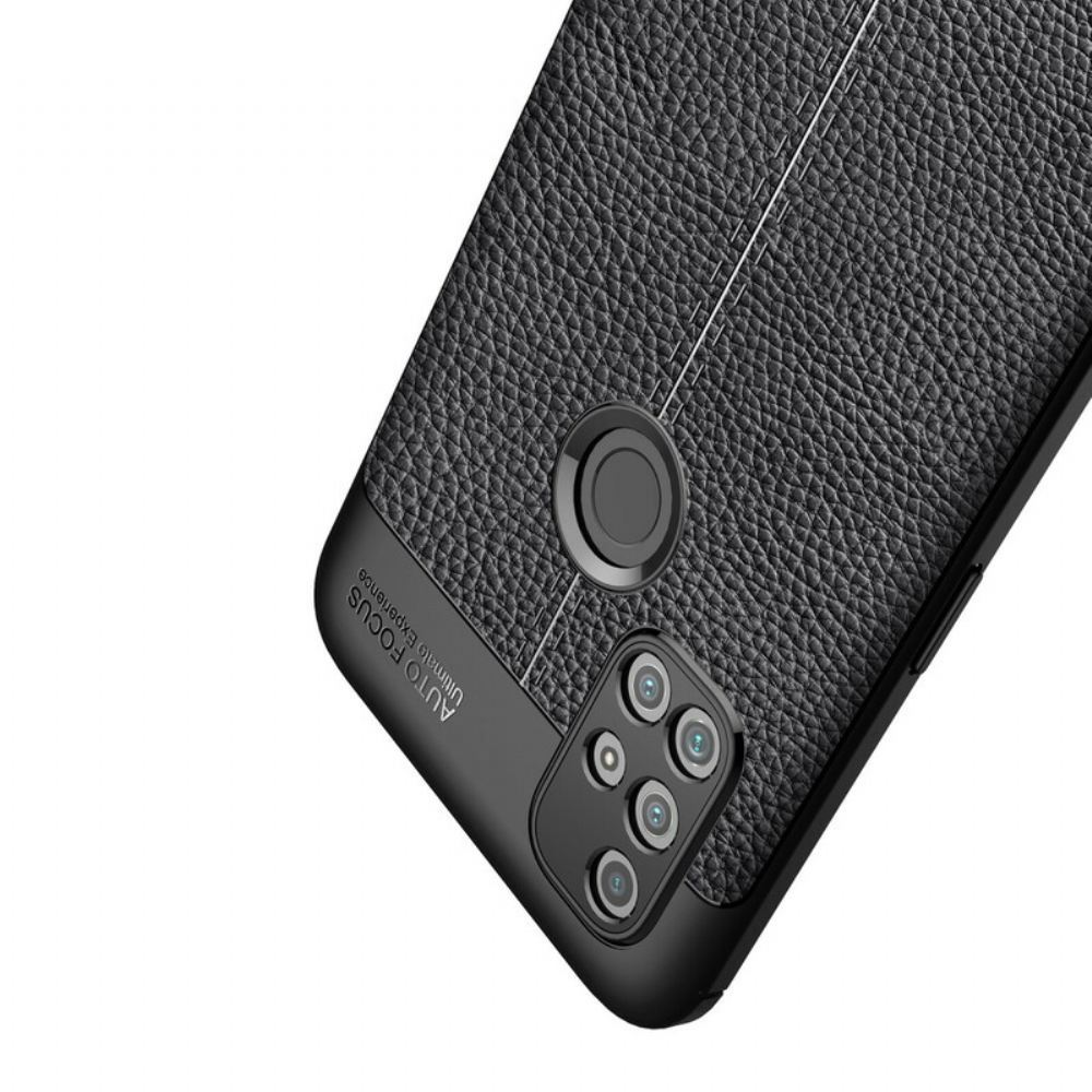Kryt Na OnePlus Nord N10 Efekt Kůže Litchi S Dvojitou Linií