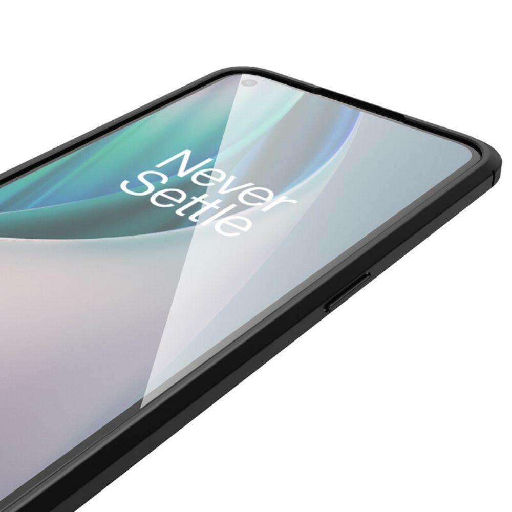 Kryt Na OnePlus Nord N10 Efekt Kůže Litchi S Dvojitou Linií