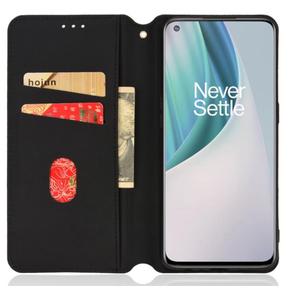 Kryty Na Mobil Na OnePlus Nord N10 Flipové Pouzdro Efekt Diamantové Kůže