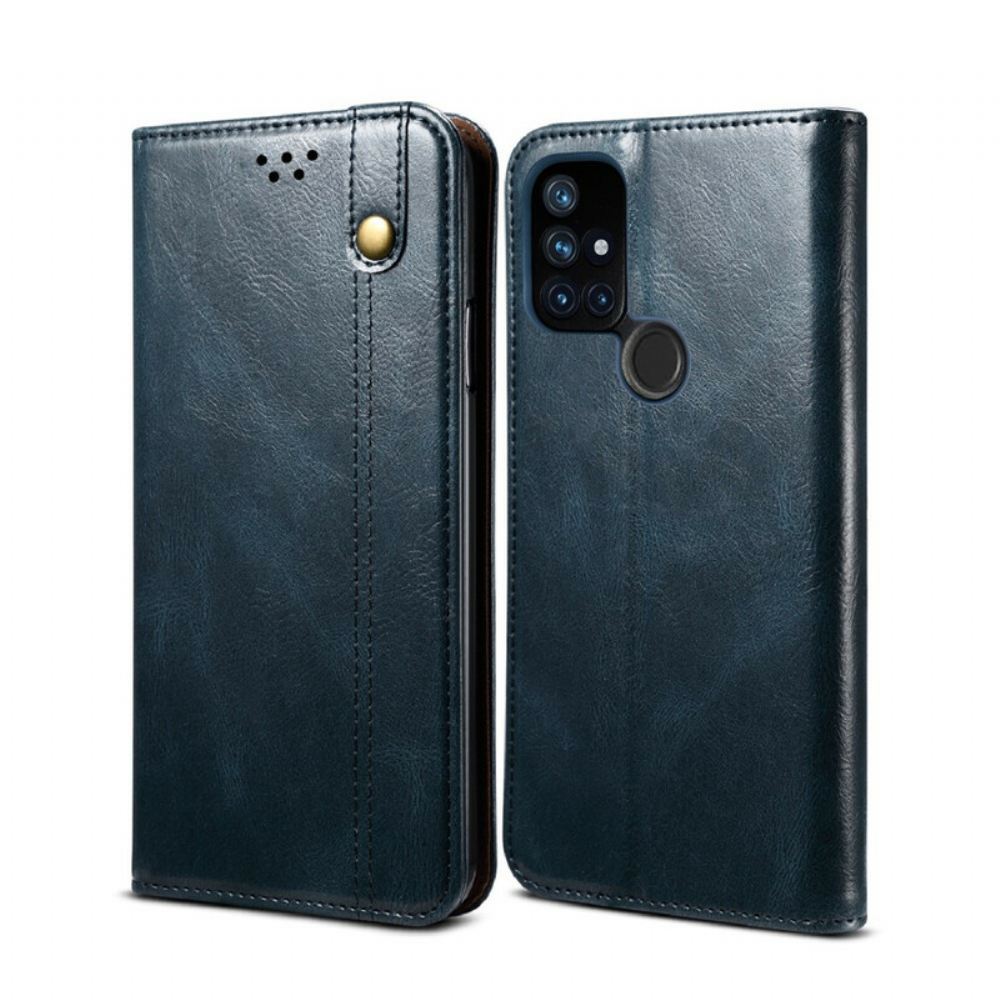 Kryty Na Mobil Na OnePlus Nord N10 Flipové Pouzdro Voskovaná Umělá Kůže