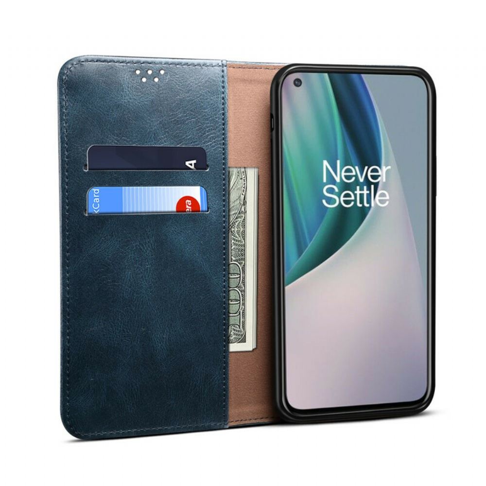 Kryty Na Mobil Na OnePlus Nord N10 Flipové Pouzdro Voskovaná Umělá Kůže