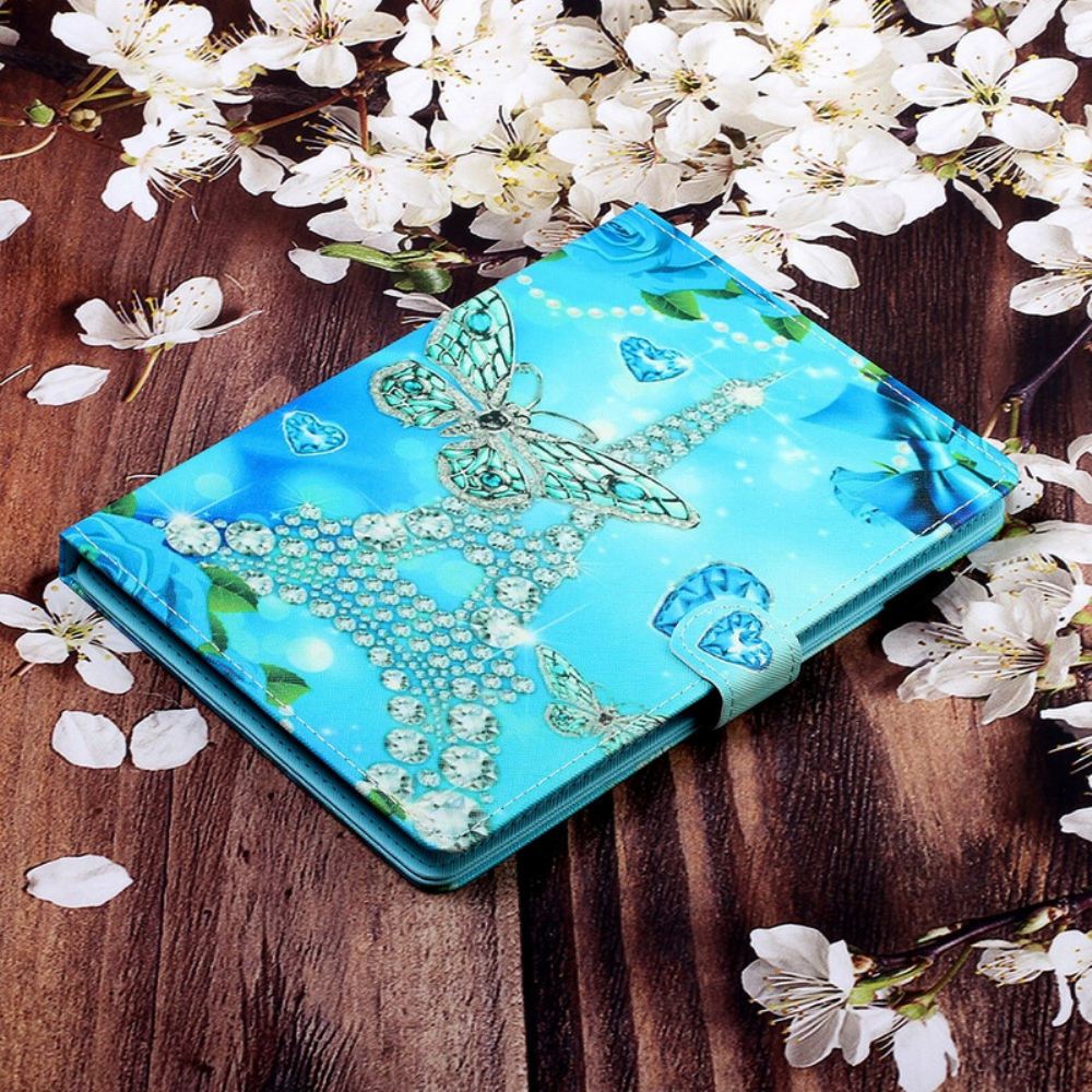 Kožené Pouzdro Na Samsung Galaxy Tab A 8" (2019) Eiffelova Věž V Diamantech