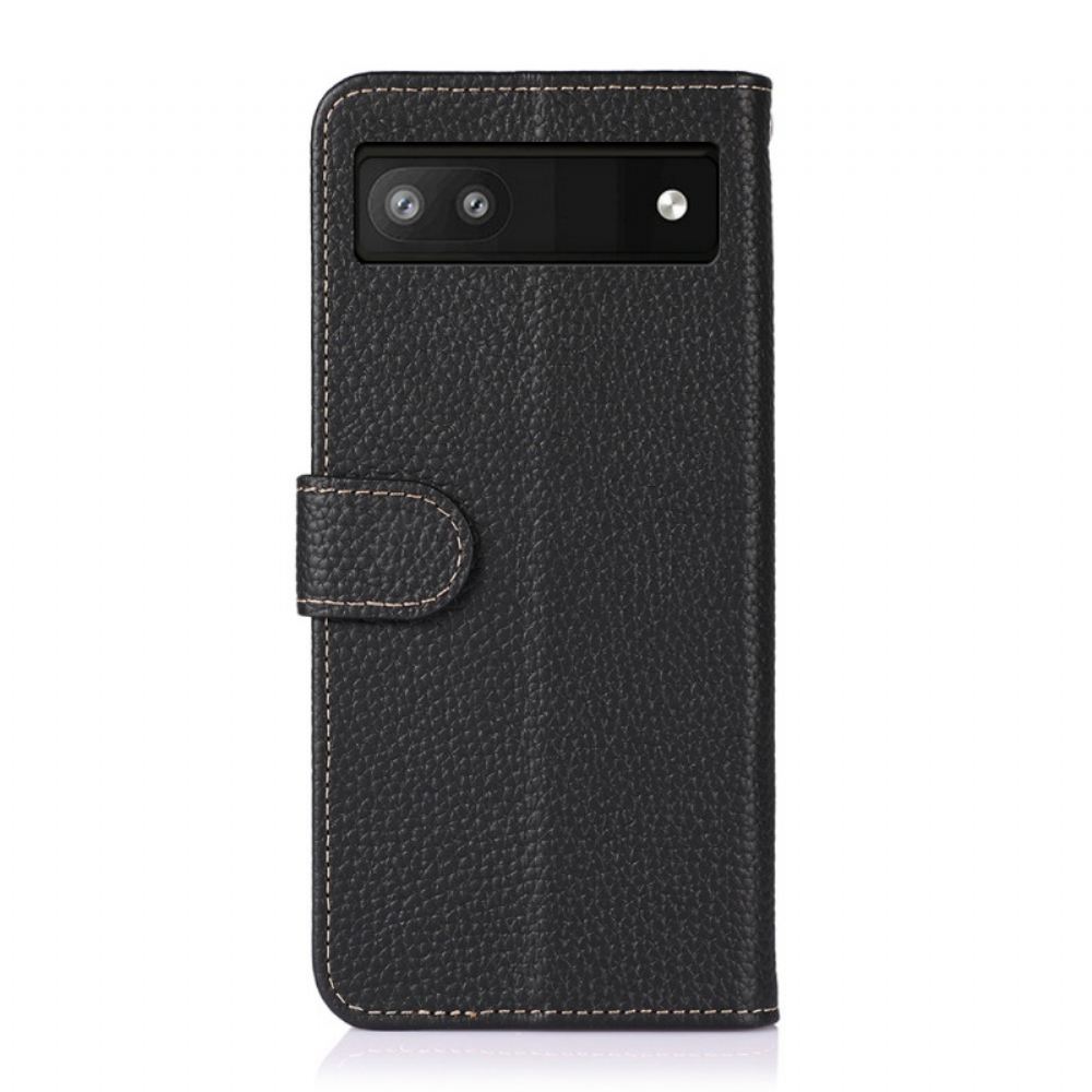 Flipové Pouzdro Na Google Pixel 6A Kůže Litchi Khazneh