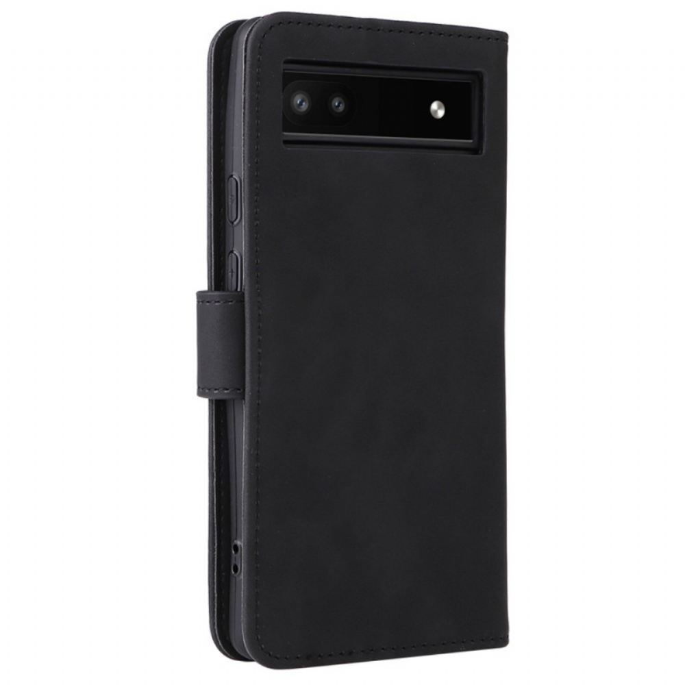 Flipové Pouzdro Na Google Pixel 6A Na Lana Pásek Na Dotek Pokožky