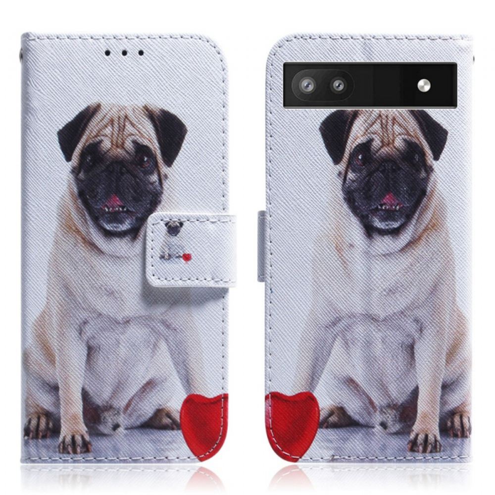 Kožené Pouzdro Na Google Pixel 6A Mops Pes