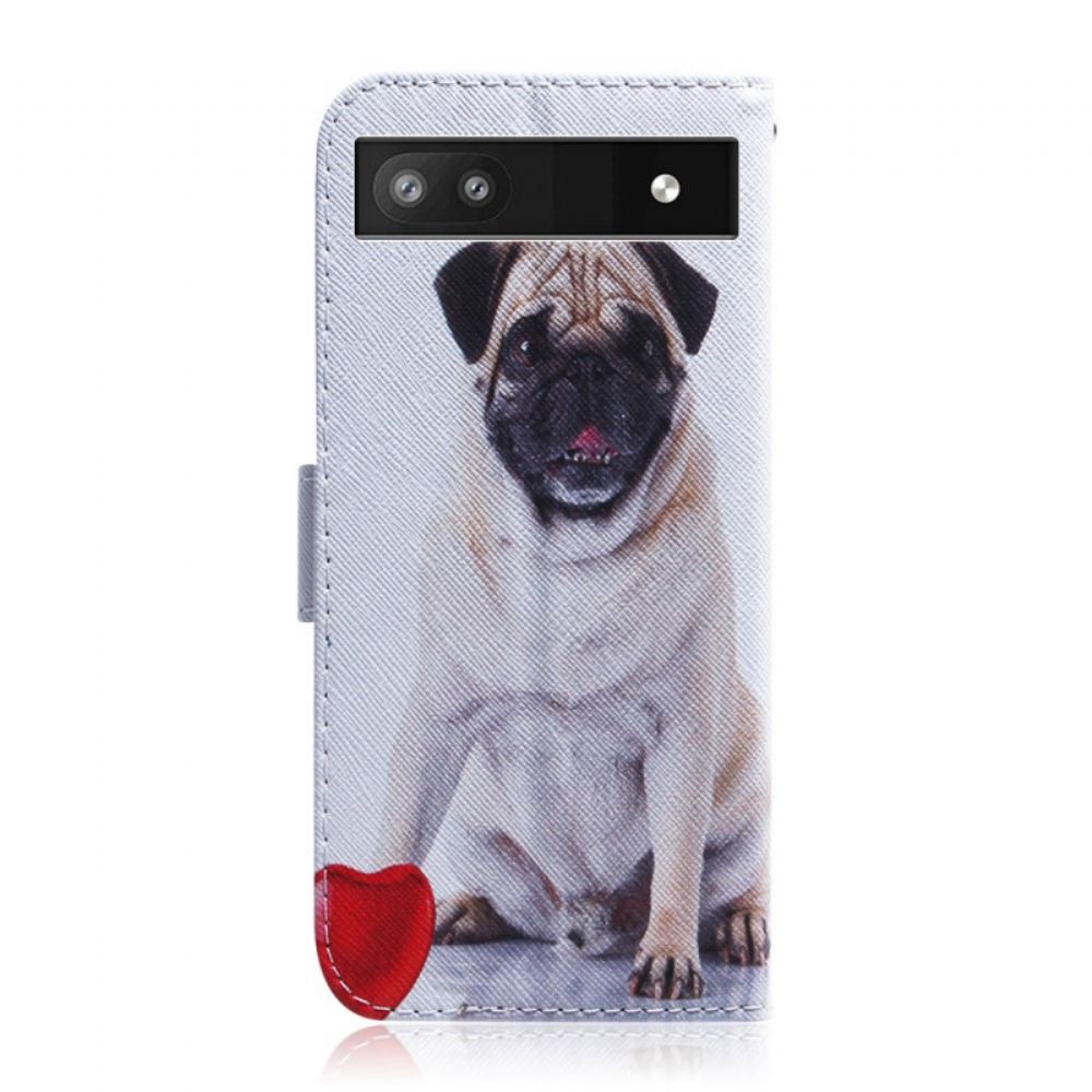 Kožené Pouzdro Na Google Pixel 6A Mops Pes
