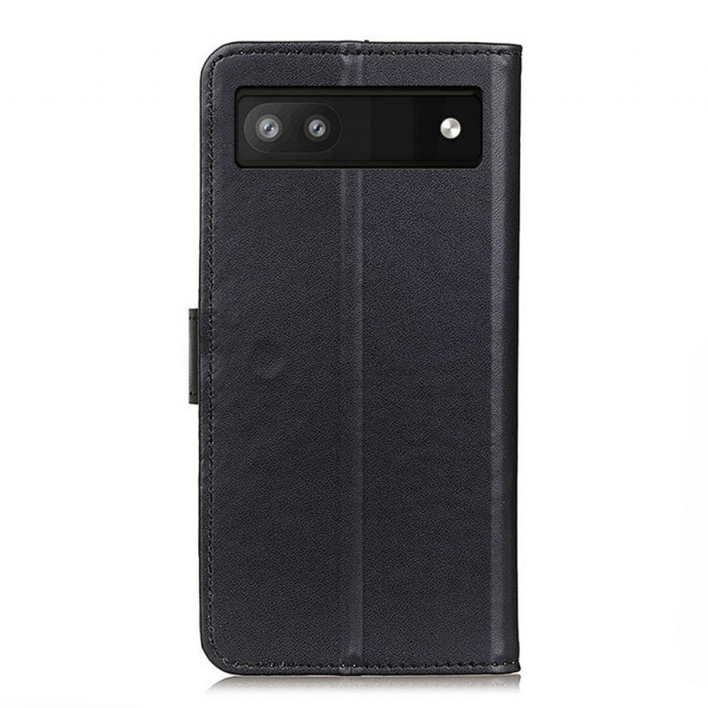 Kožené Pouzdro Na Google Pixel 6A Obyčejná Umělá Kůže