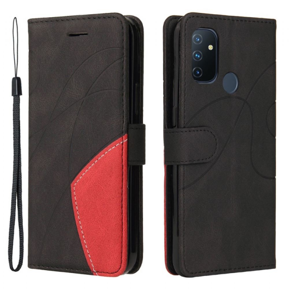 Kožené Pouzdro Na OnePlus Nord N100 Dvoubarevná