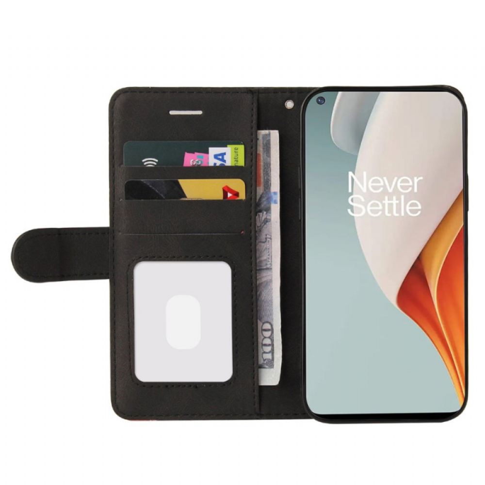 Kožené Pouzdro Na OnePlus Nord N100 Dvoubarevná