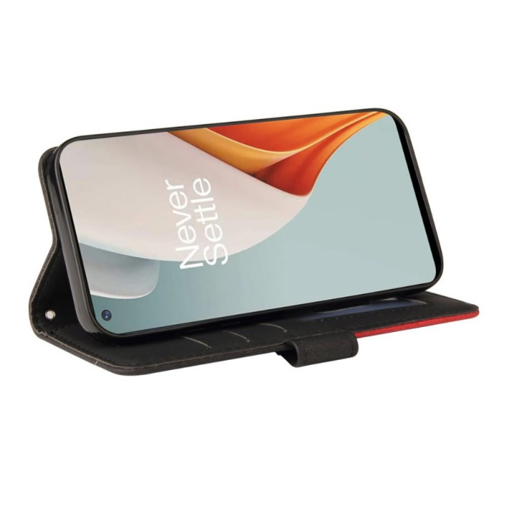 Kožené Pouzdro Na OnePlus Nord N100 Dvoubarevná