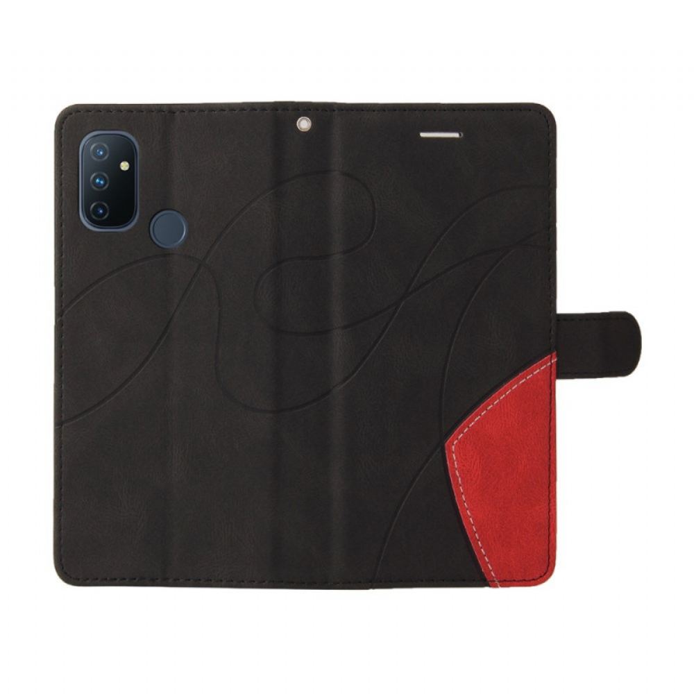 Kožené Pouzdro Na OnePlus Nord N100 Dvoubarevná