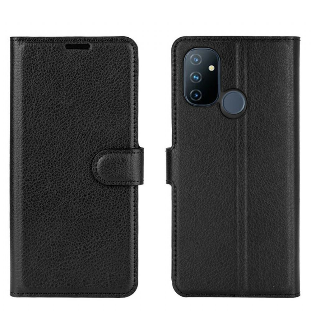 Kožené Pouzdro Na OnePlus Nord N100 Klasický Efekt Liči