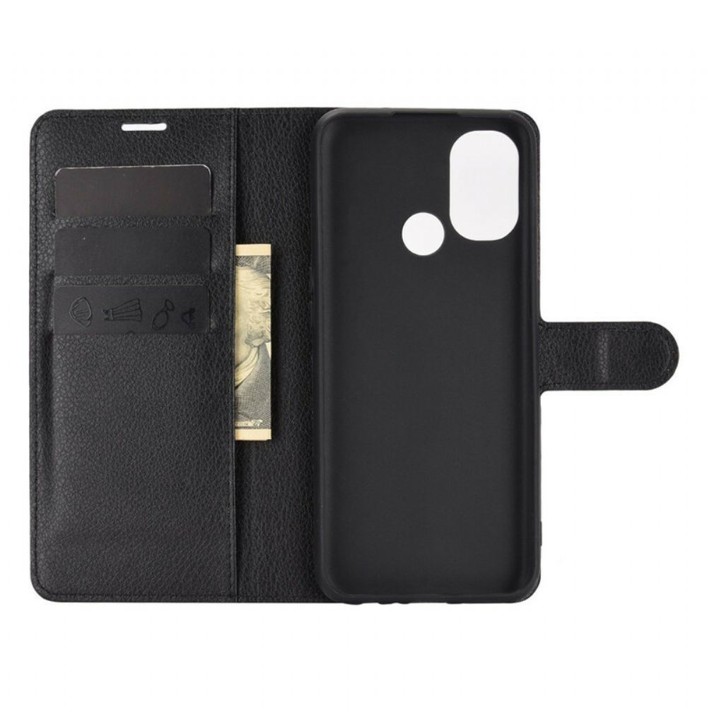 Kožené Pouzdro Na OnePlus Nord N100 Klasický Efekt Liči