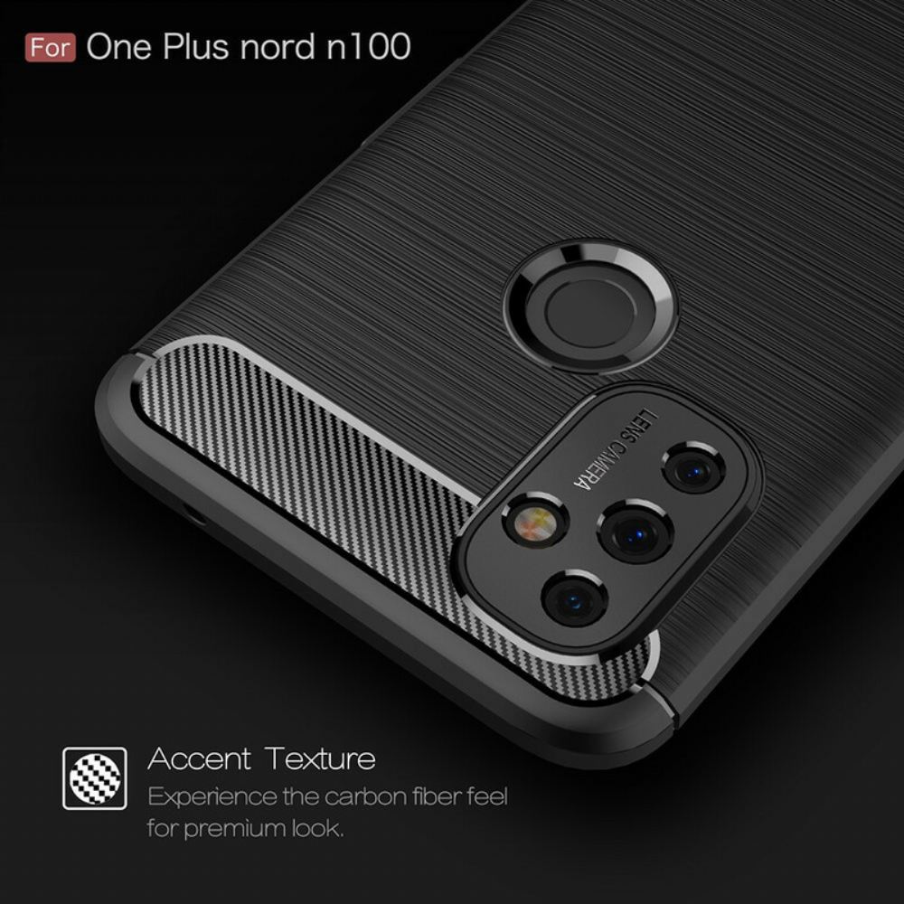Kryt Na OnePlus Nord N100 Kartáčované Uhlíkové Vlákno
