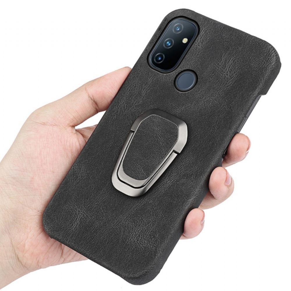Kryt Na OnePlus Nord N100 Prsten S Koženým Efektem Podporuje Nové Barvy