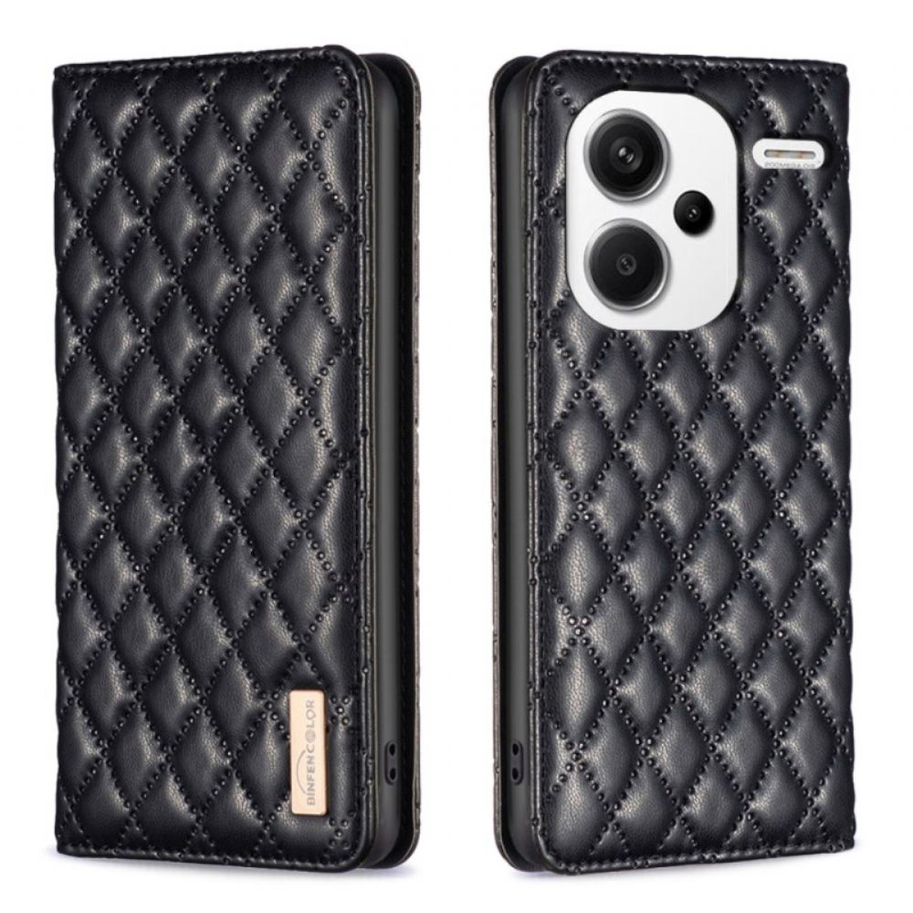 Kožené Pouzdro Folio Xiaomi Redmi Note 13 Pro Plus 5g Prošívaná Binfen Barva