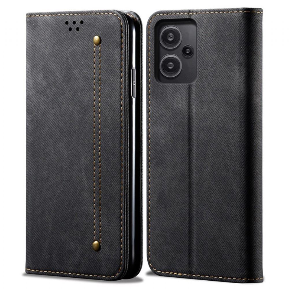 Kožené Pouzdro Xiaomi Redmi Note 13 Pro Plus 5g Džínová Tkanina