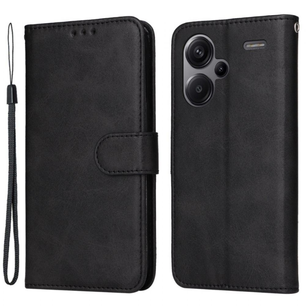 Kožený Kryt Na Xiaomi Redmi Note 13 Pro Plus 5g Klasika S Popruhem