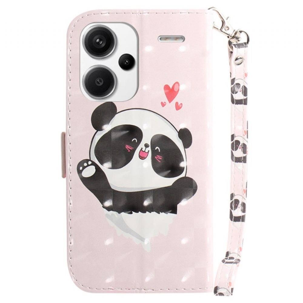 Kožený Kryt Na Xiaomi Redmi Note 13 Pro Plus 5g Panda Love With Strap