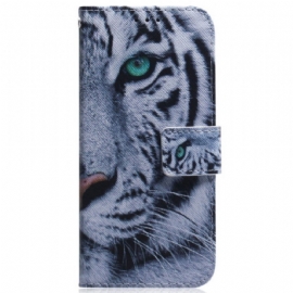 Kožený Kryt Xiaomi Redmi Note 13 Pro Plus 5g Bílý Tygr