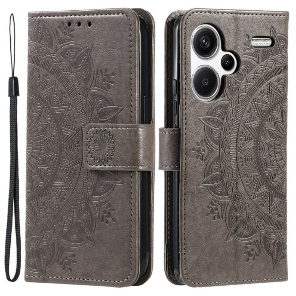 Kožený Kryt Xiaomi Redmi Note 13 Pro Plus 5g Mandala Sun S Popruhem