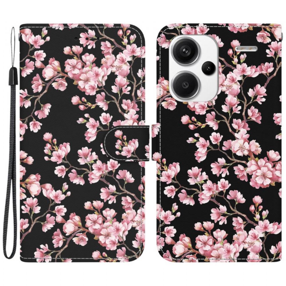 Kožený Kryt Xiaomi Redmi Note 13 Pro Plus 5g Peněženka Plum Blossoms