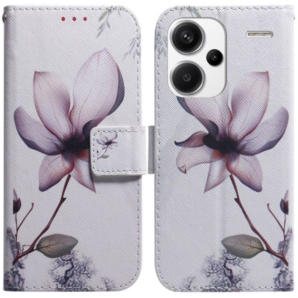 Kožený Kryt Xiaomi Redmi Note 13 Pro Plus 5g Růžový Květ
