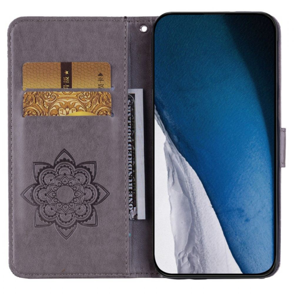 Kožený Kryt Xiaomi Redmi Note 13 Pro Plus 5g Sova A Květina S Popruhem