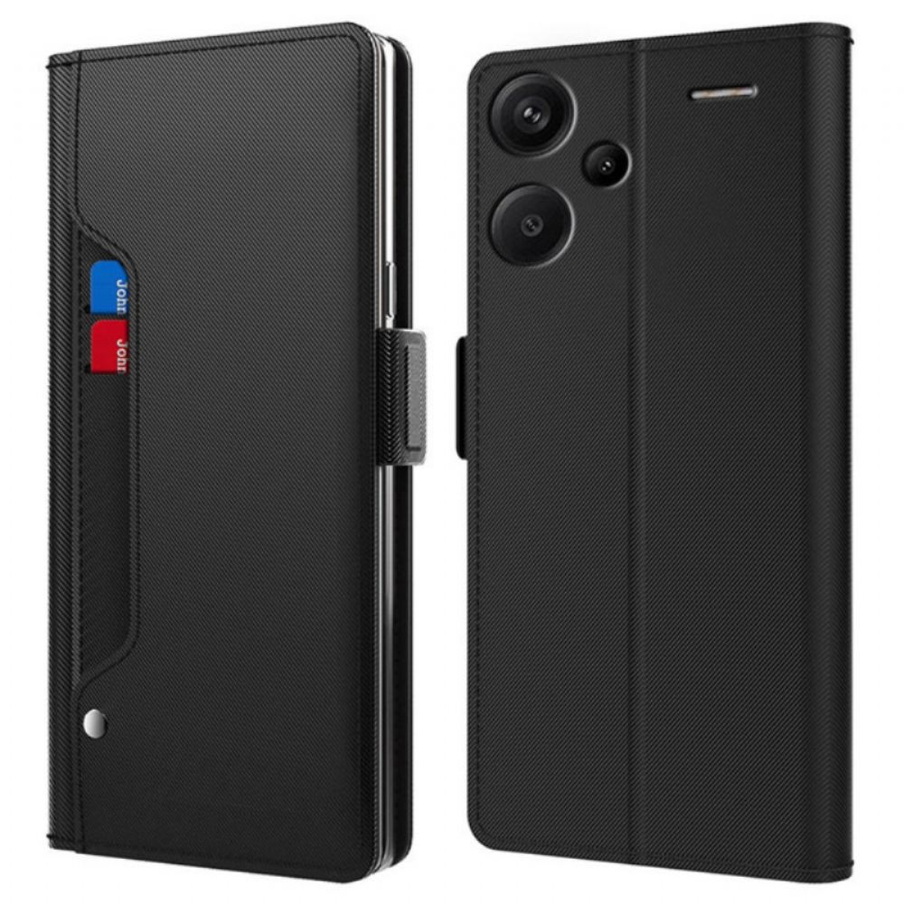 Kožený Kryt Xiaomi Redmi Note 13 Pro Plus 5g Zrcadlový A Přední Držák Karty