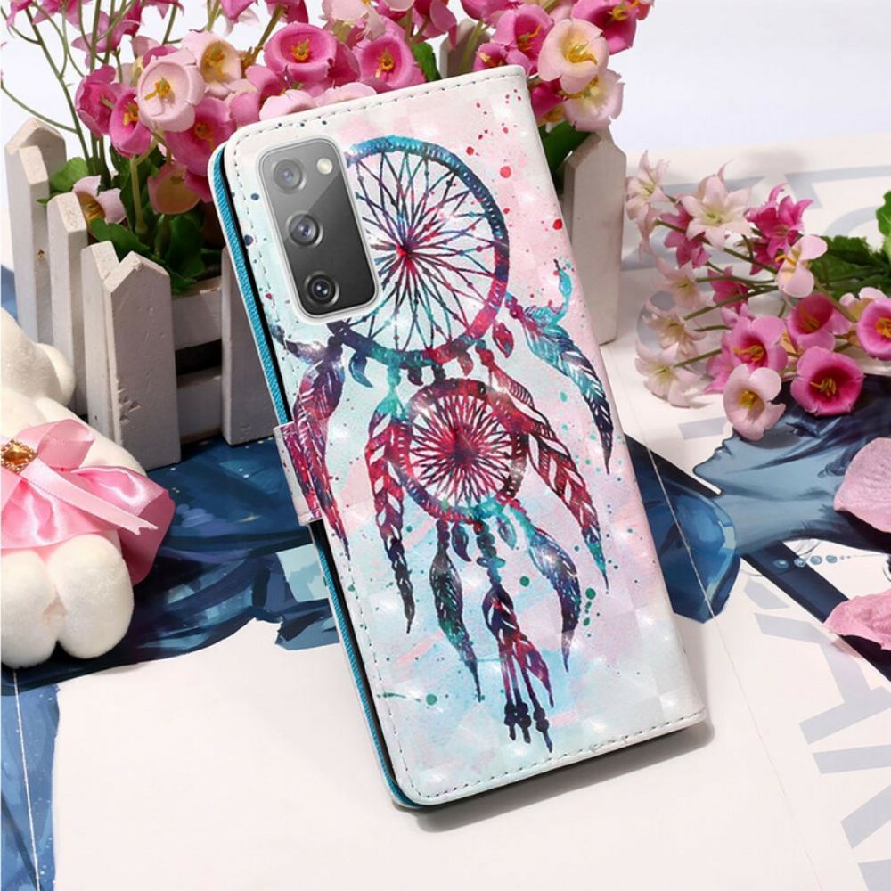 Flipové Pouzdro Na Samsung Galaxy S20 FE Akvarelový Lapač Snů