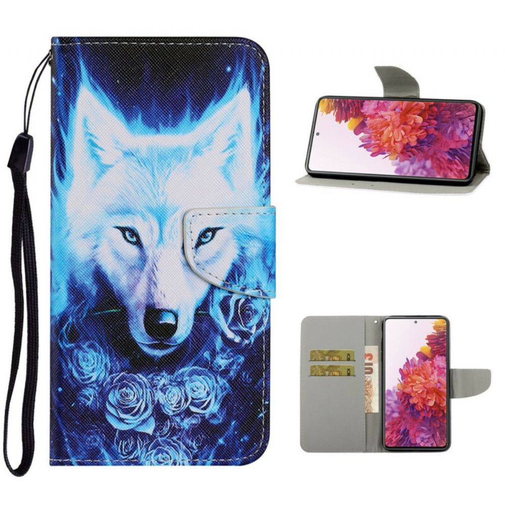 Flipové Pouzdro Na Samsung Galaxy S20 FE Bílý Vlk