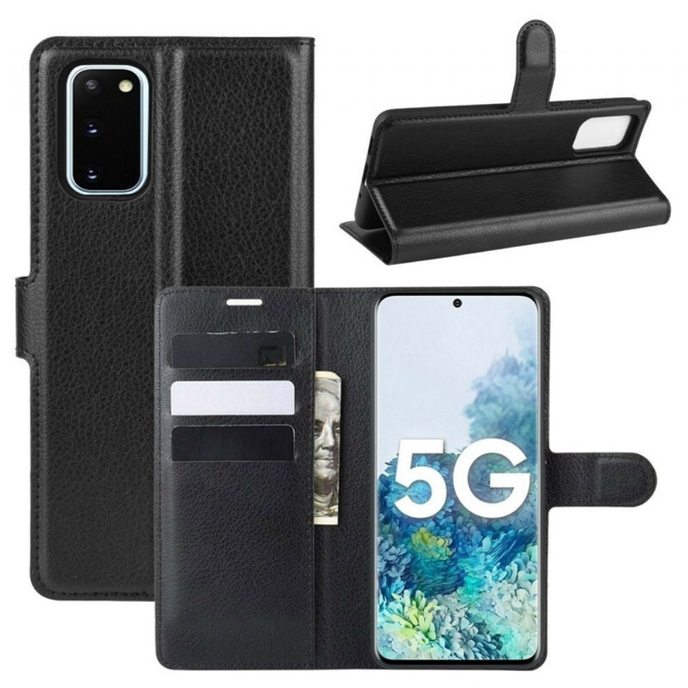 Flipové Pouzdro Na Samsung Galaxy S20 FE Klasická Umělá Kůže Litchi