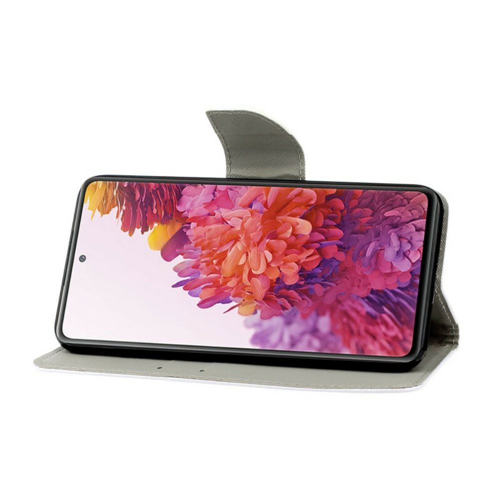 Flipové Pouzdro Na Samsung Galaxy S20 FE Na Lana Barevné Květiny S Páskem