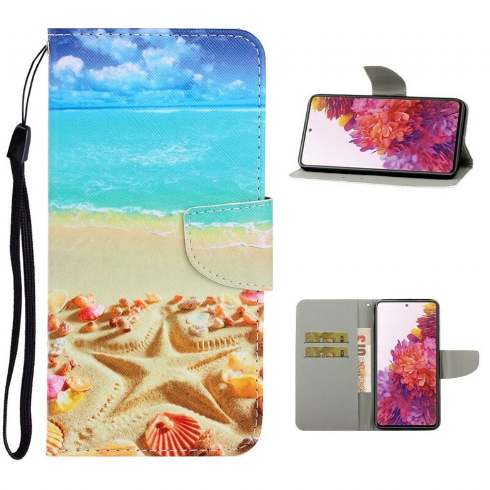 Flipové Pouzdro Na Samsung Galaxy S20 FE Na Lana Strappy Beach