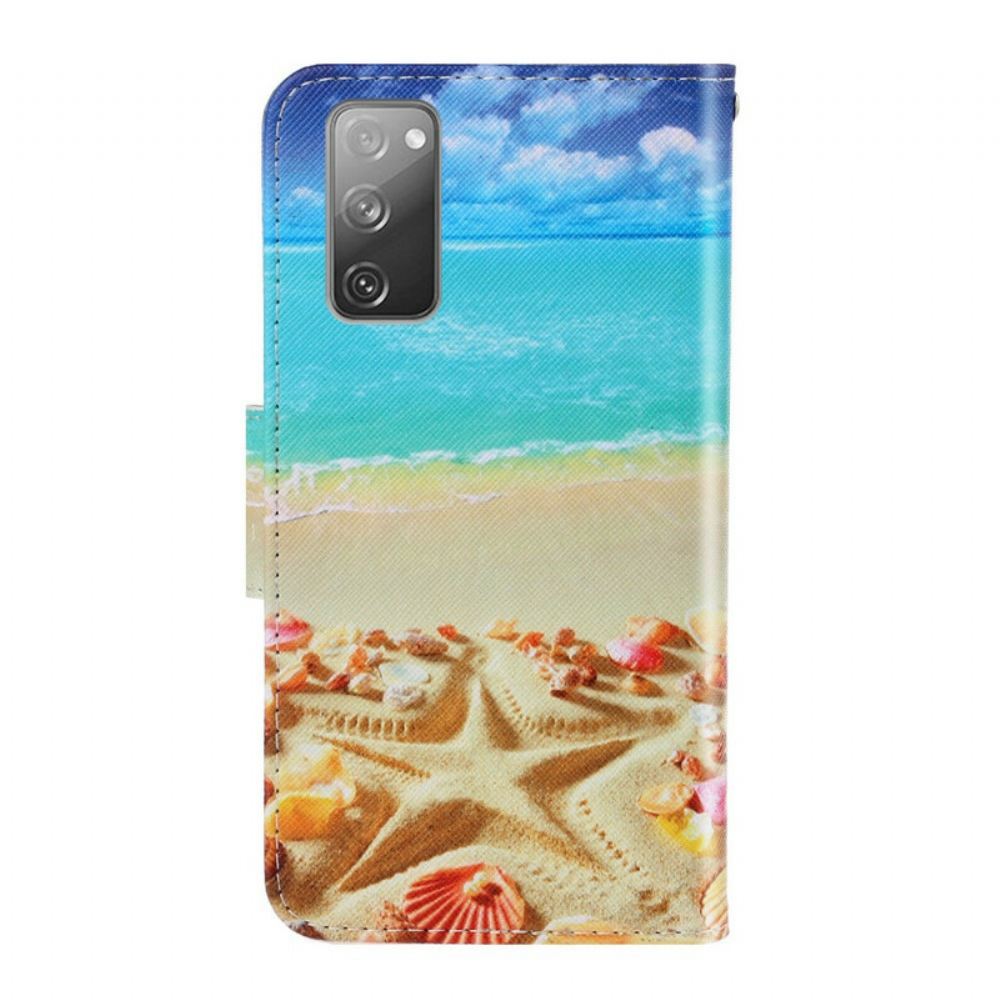 Flipové Pouzdro Na Samsung Galaxy S20 FE Na Lana Strappy Beach