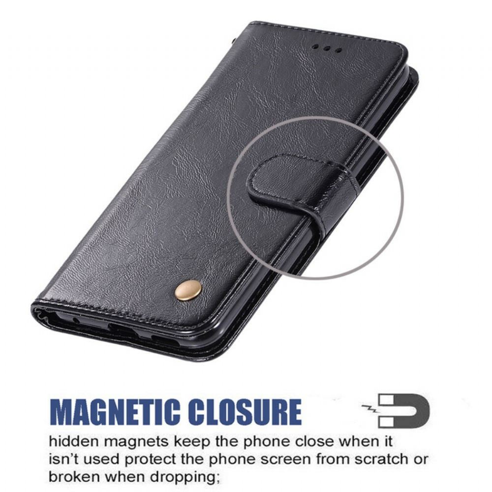 Flipové Pouzdro Na Samsung Galaxy S20 FE Na Lana Vintage Kožený Řemínek