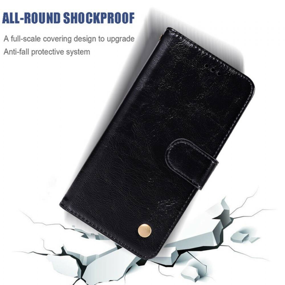 Flipové Pouzdro Na Samsung Galaxy S20 FE Na Lana Vintage Kožený Řemínek
