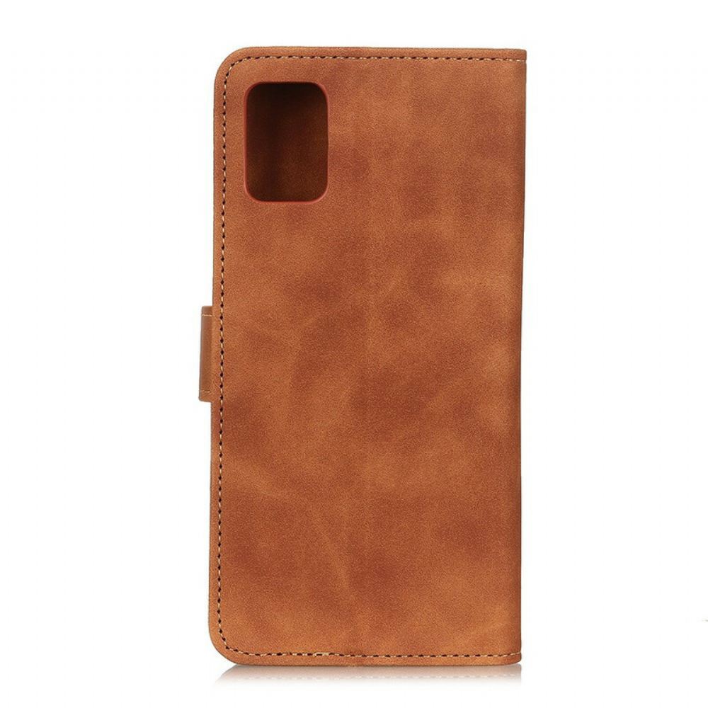 Flipové Pouzdro Na Samsung Galaxy S20 FE Matná Vintage Kůže S Efektem Khazneh