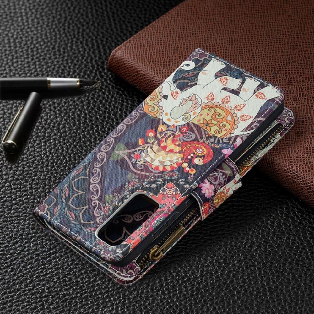 Flipové Pouzdro Na Samsung Galaxy S20 FE Sloní Kapsa Na Zip