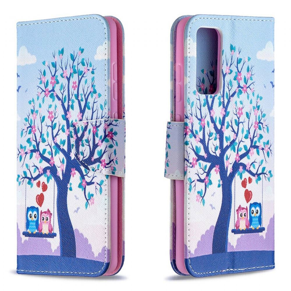 Flipové Pouzdro Na Samsung Galaxy S20 FE Sovy Na Houpačce