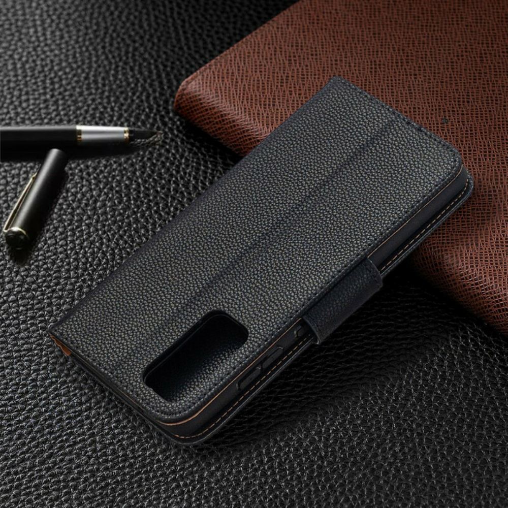 Kožené Pouzdro Na Samsung Galaxy S20 FE Flipové Pouzdro Liči Šikmá Klapka