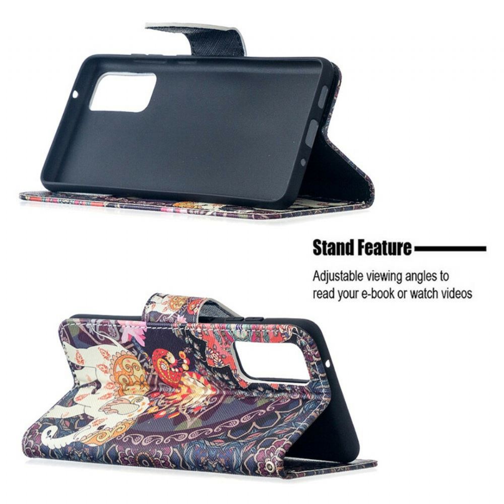 Kožené Pouzdro Na Samsung Galaxy S20 FE Mandala Etničtí Sloni