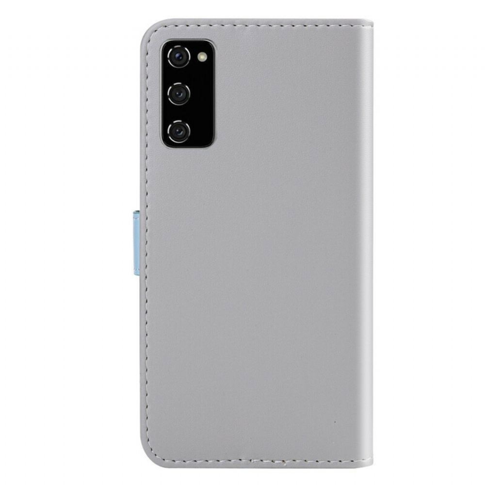 Kožené Pouzdro Na Samsung Galaxy S20 FE Tříbarevný Kožený Styl